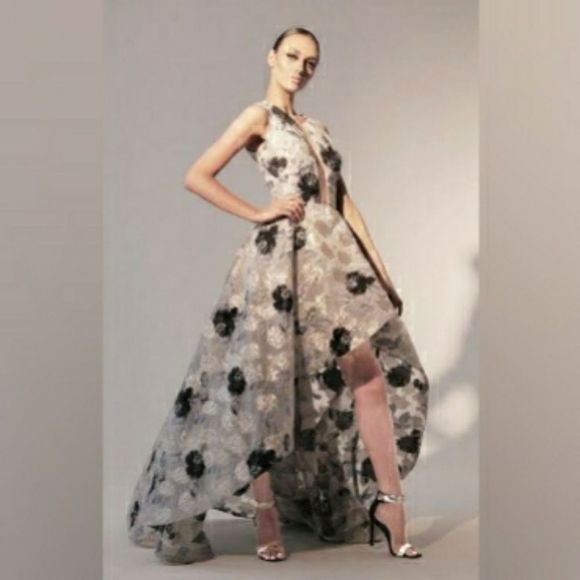 Nicole Bakti Floral Embroidered Jewel Dress - Picture 2 of 11